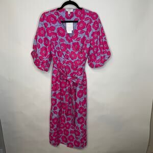 Charter Club Pink and Purple Floral Midi Dress